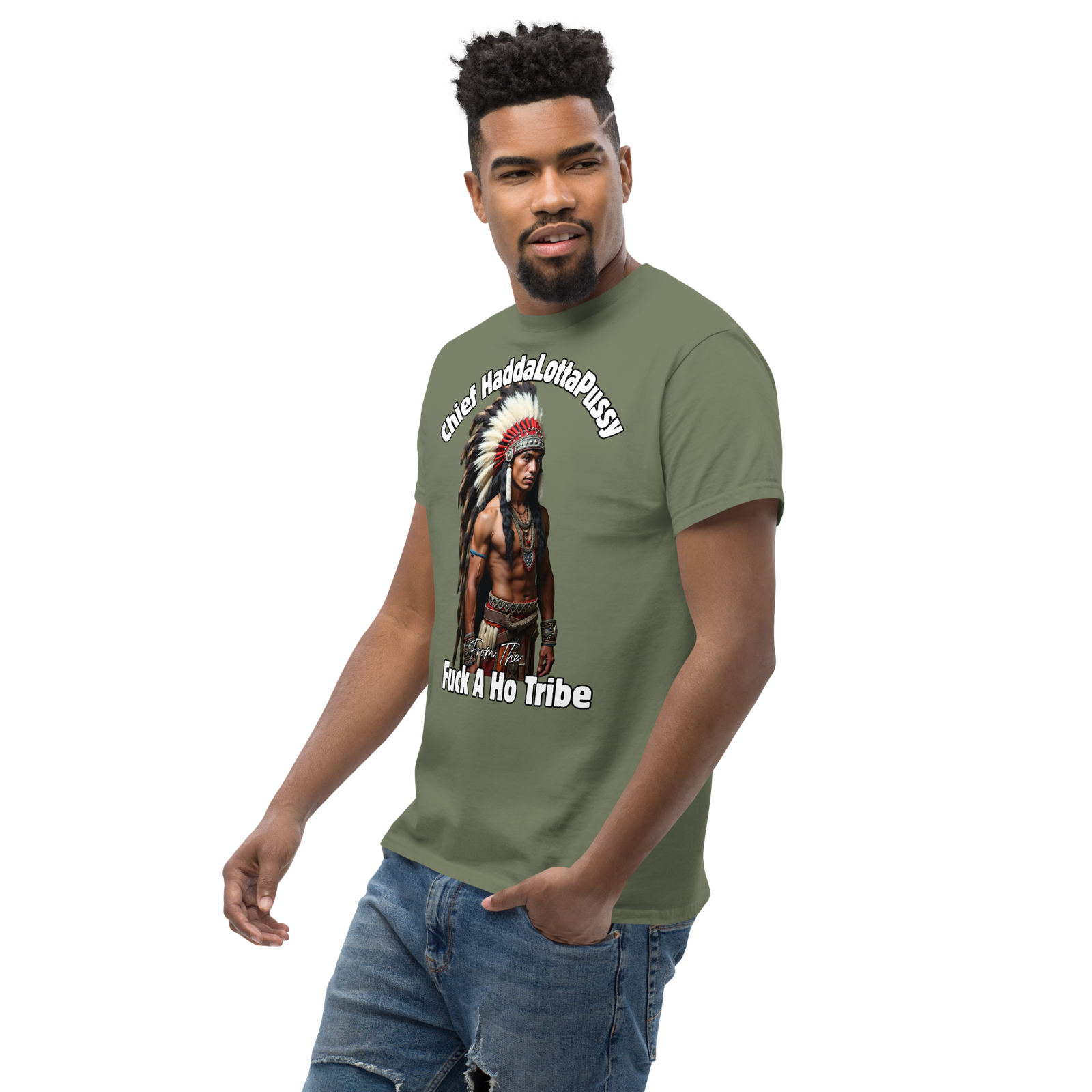 Rowdy Boy "Chief Haddalottapussy" Men's Classic Tee - Image 83