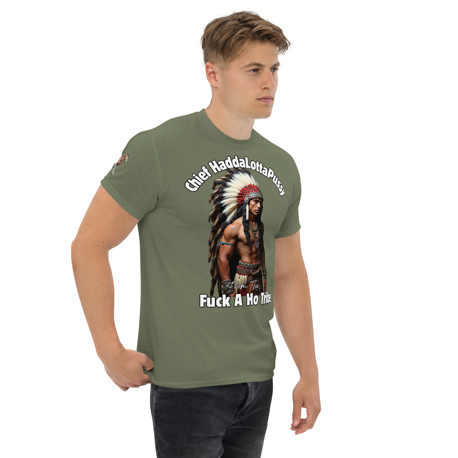Rowdy Boy "Chief Haddalottapussy" Men's Classic Tee - Image 78