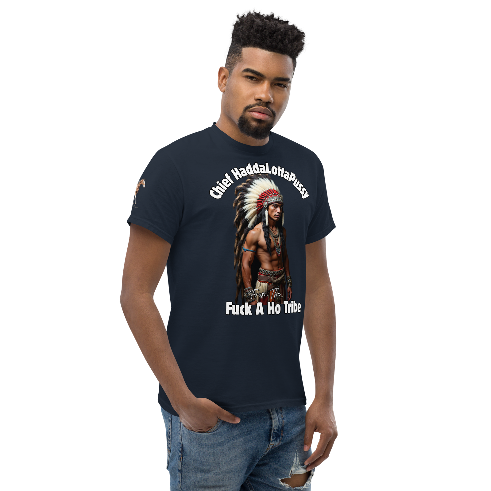 Rowdy Boy "Chief Haddalottapussy" Men's Classic Tee - Image 26