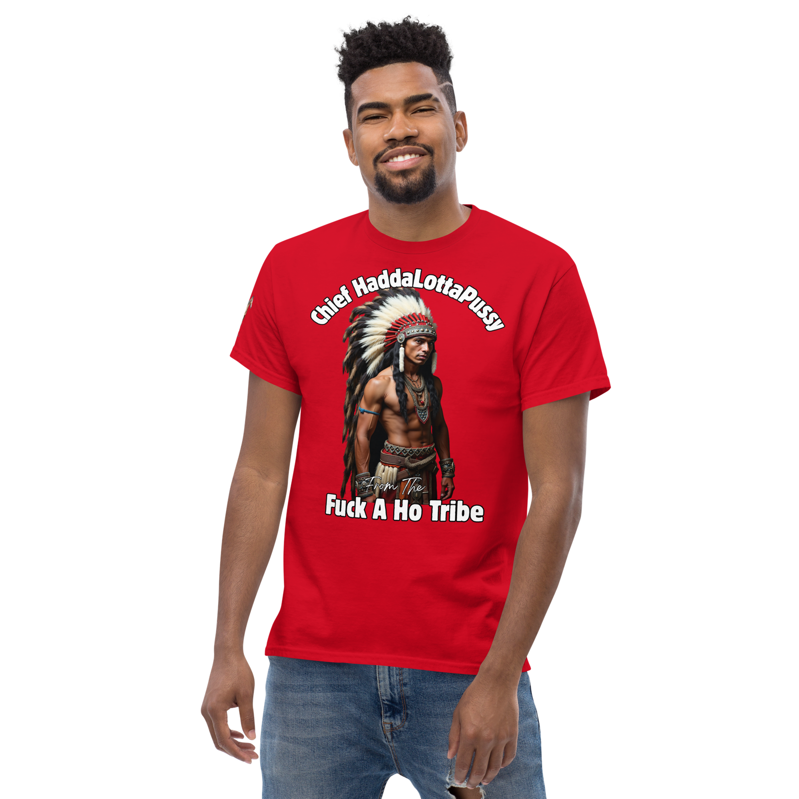 Rowdy Boy "Chief Haddalottapussy" Men's Classic Tee - Image 44
