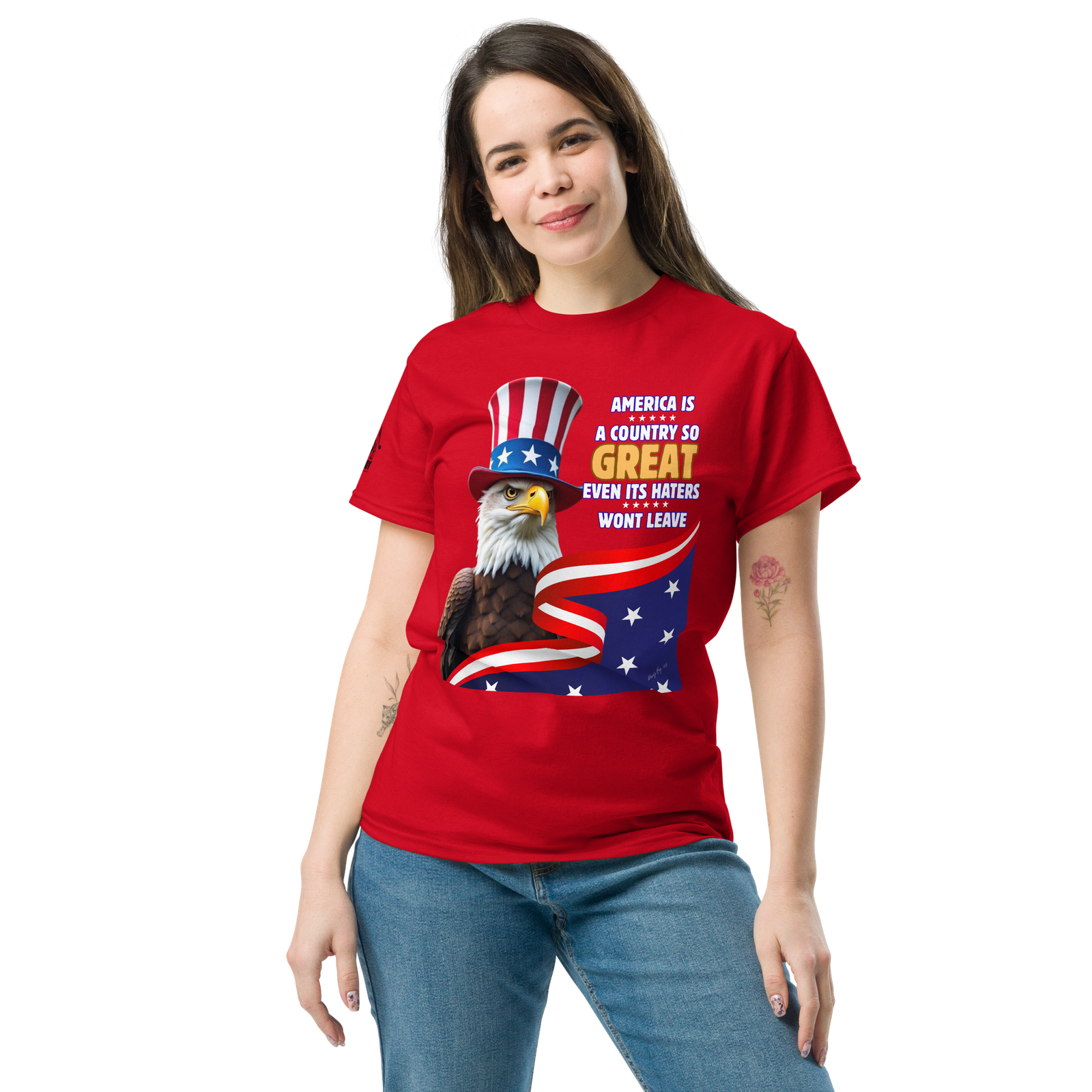 Rowdy Boy "America, A Country So GREAT Even It's Haters Won't Leave" Unisex Classic Tee - Image 10