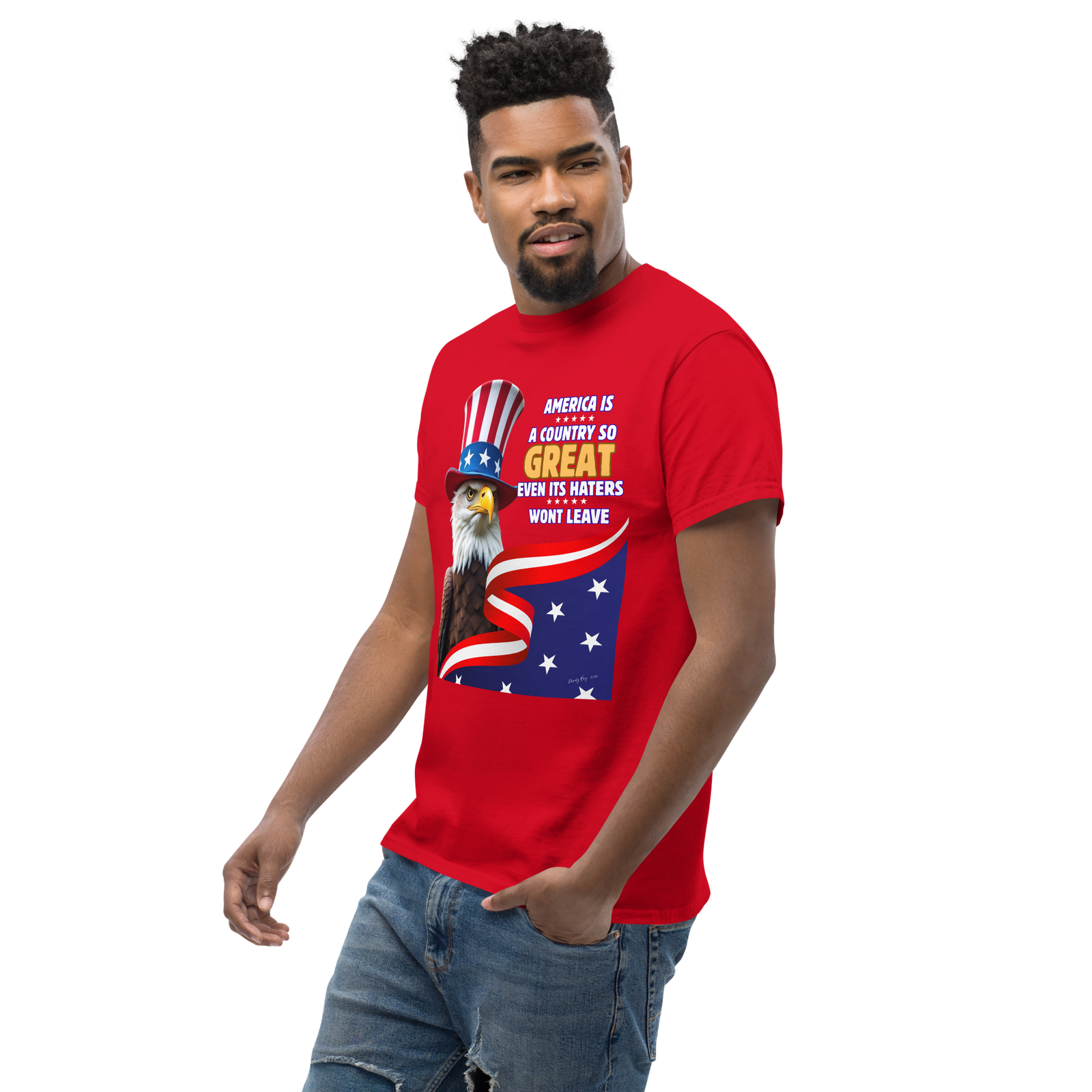 Rowdy Boy "America, A Country So GREAT Even It's Haters Won't Leave" Unisex Classic Tee - Image 7