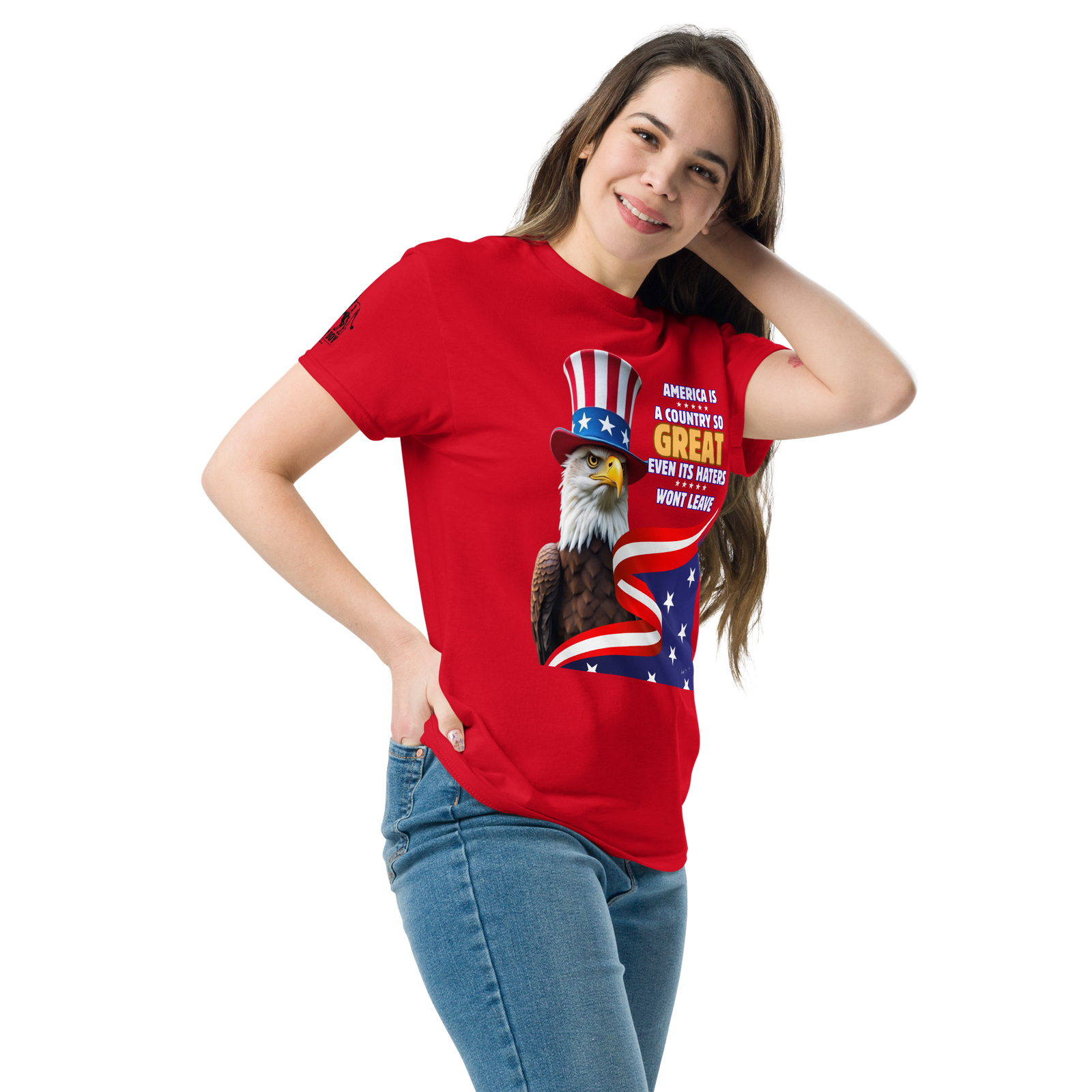 Rowdy Boy "America, A Country So GREAT Even It's Haters Won't Leave" Unisex Classic Tee - Image 9