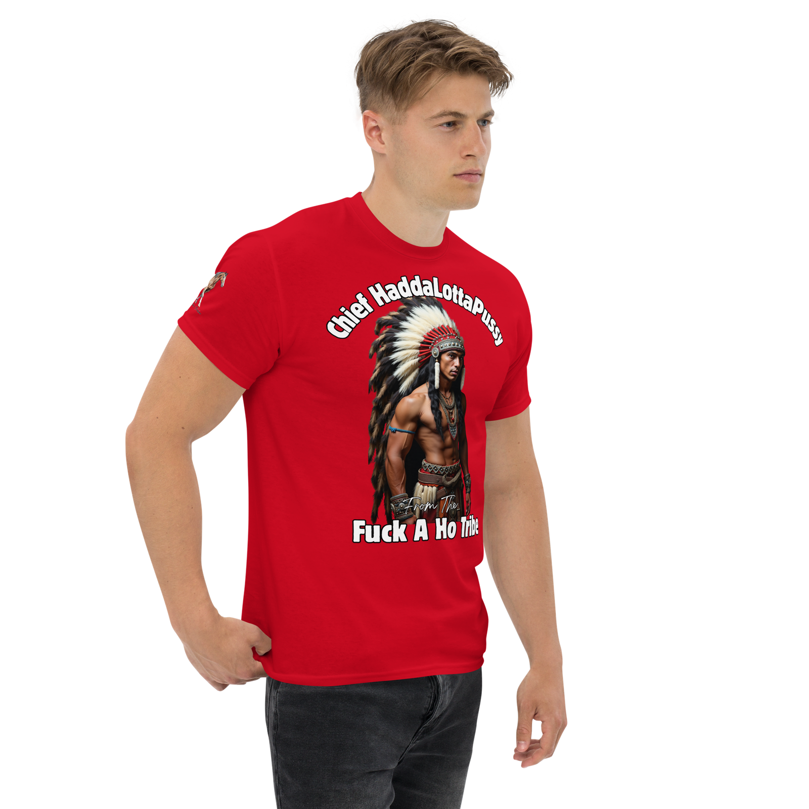 Rowdy Boy "Chief Haddalottapussy" Men's Classic Tee - Image 34