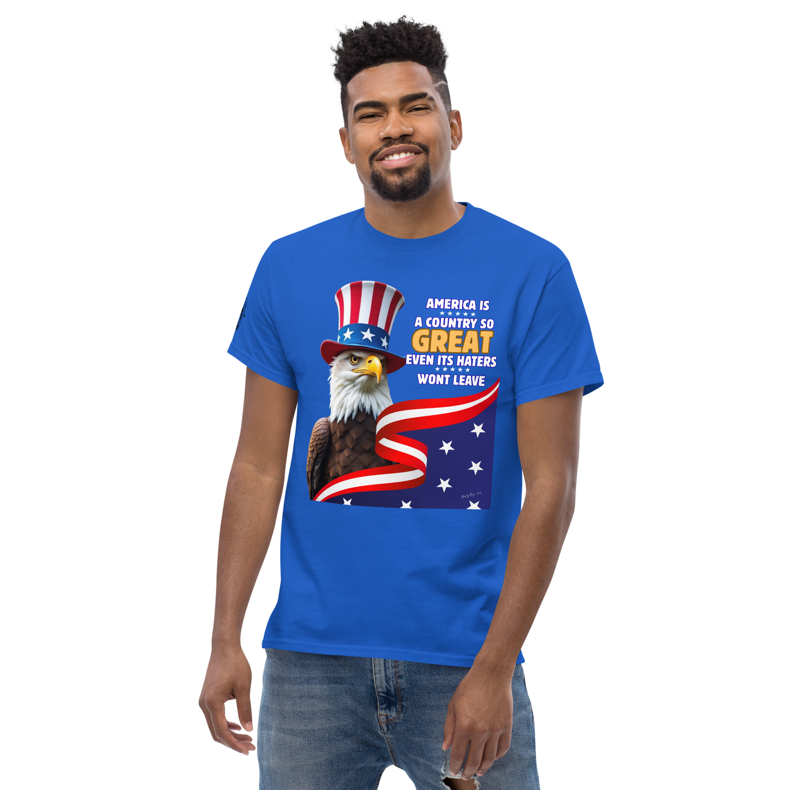 Rowdy Boy "America, A Country So GREAT Even It's Haters Won't Leave" Unisex Classic Tee - Image 27