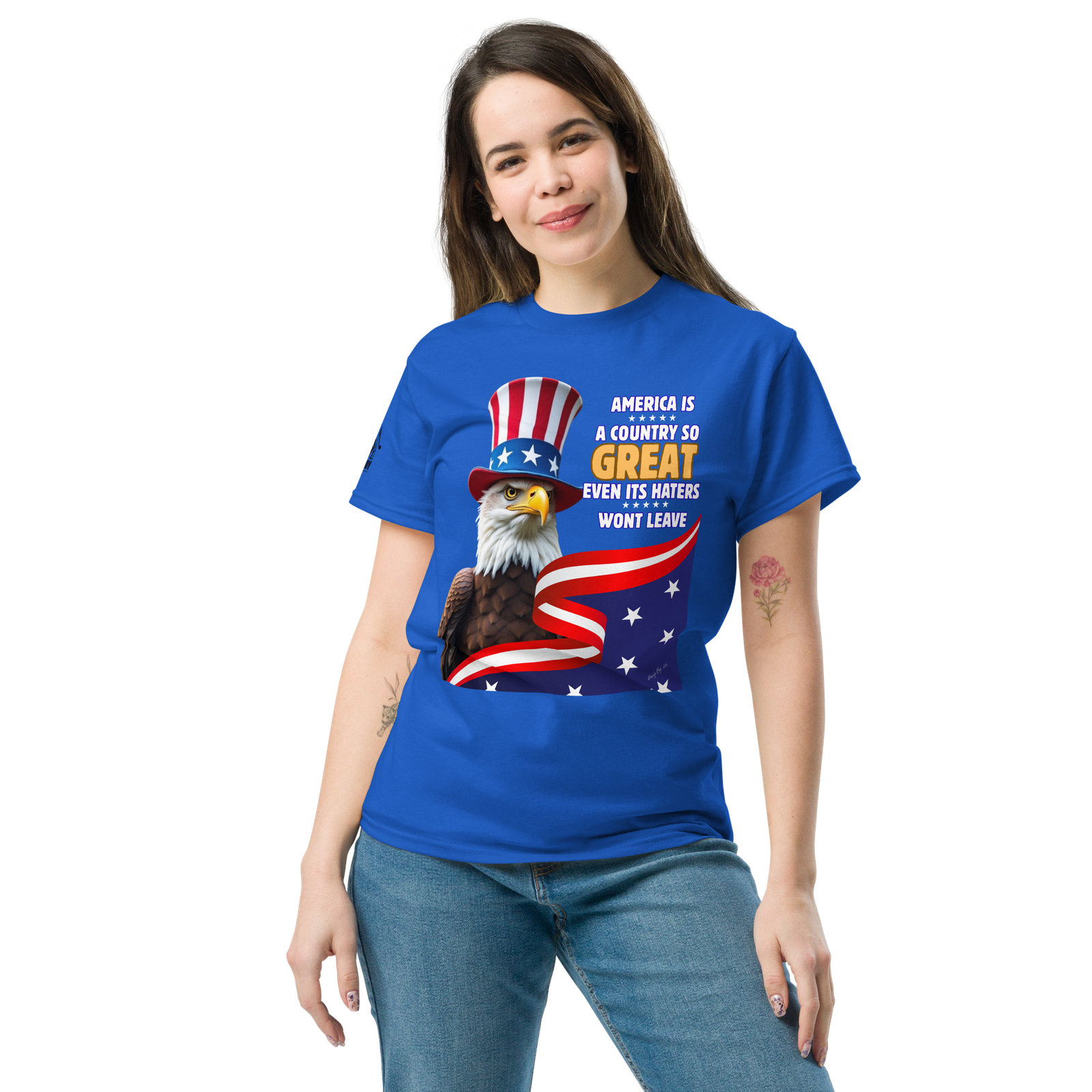 Rowdy Boy "America, A Country So GREAT Even It's Haters Won't Leave" Unisex Classic Tee - Image 23
