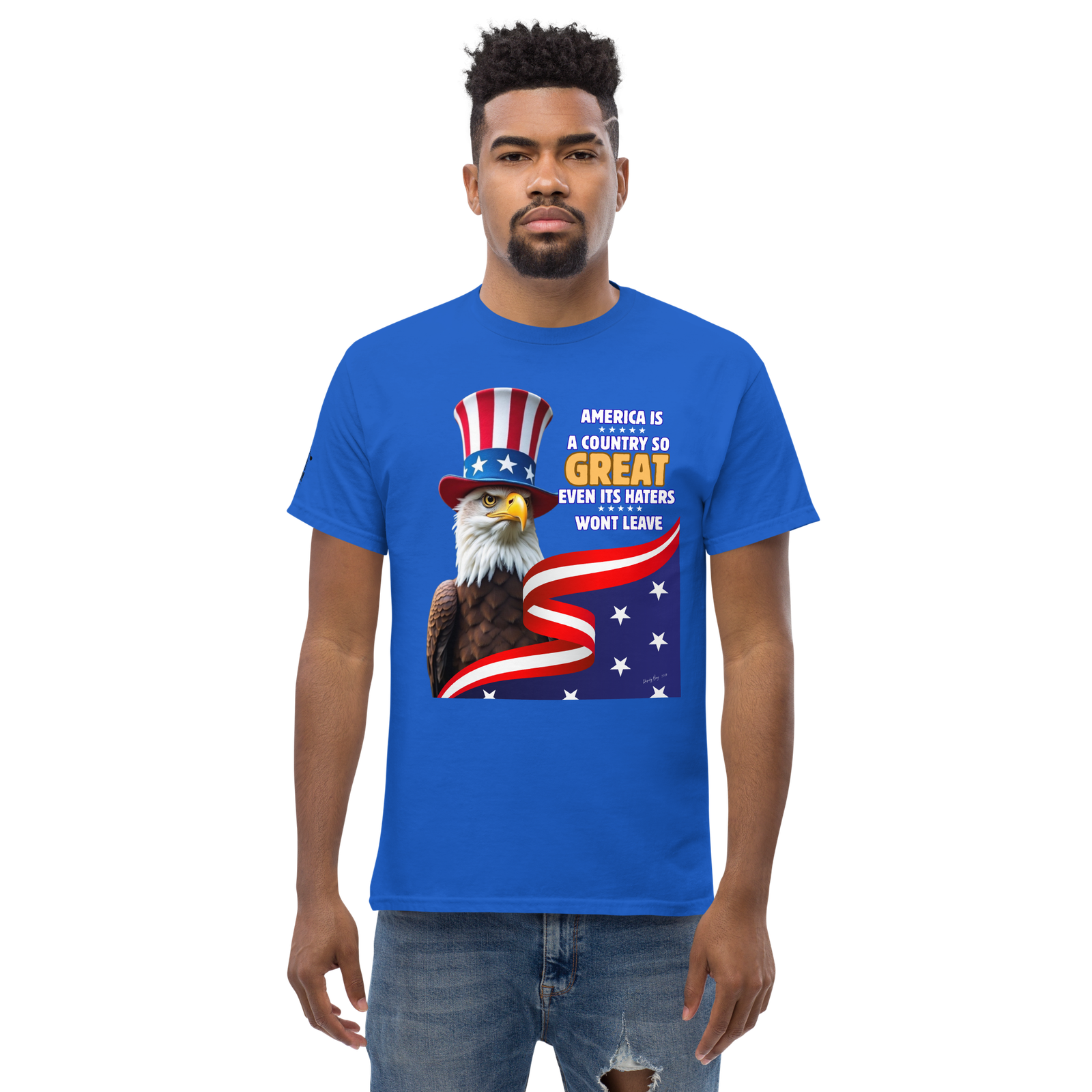 Rowdy Boy "America, A Country So GREAT Even It's Haters Won't Leave" Unisex Classic Tee - Image 26