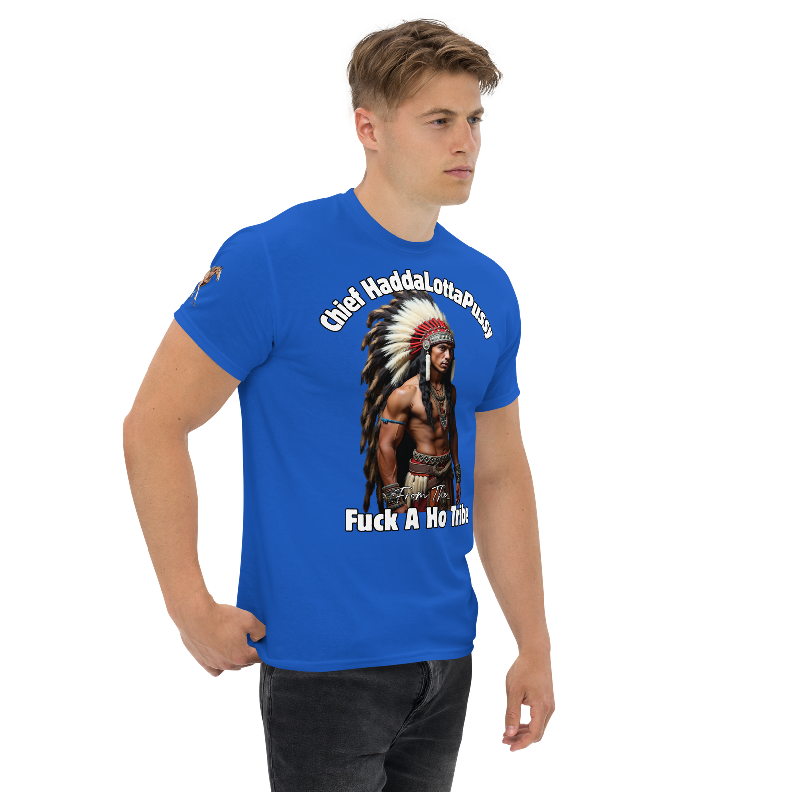 Rowdy Boy "Chief Haddalottapussy" Men's Classic Tee - Image 56