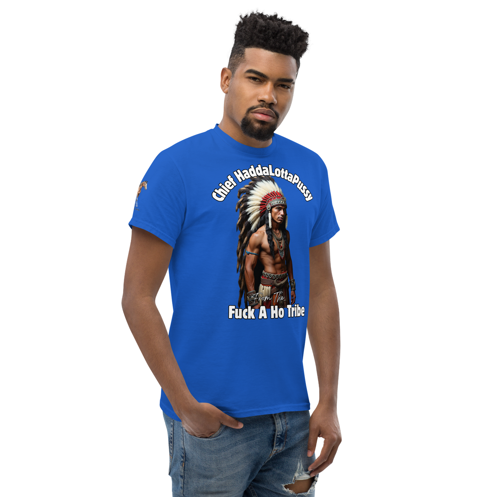Rowdy Boy "Chief Haddalottapussy" Men's Classic Tee - Image 59