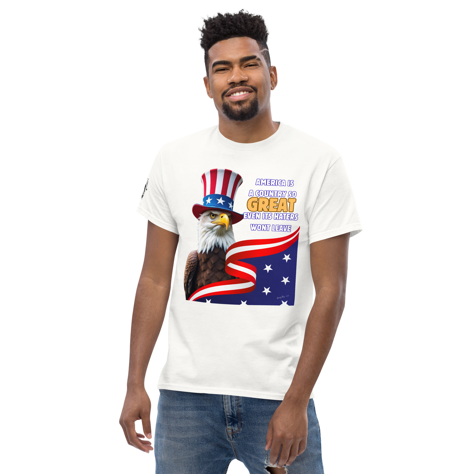 Rowdy Boy "America, A Country So GREAT Even It's Haters Won't Leave" Unisex Classic Tee - Image 40