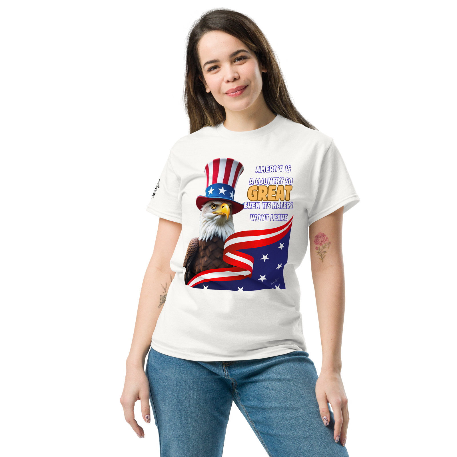 Rowdy Boy "America, A Country So GREAT Even It's Haters Won't Leave" Unisex Classic Tee - Image 36