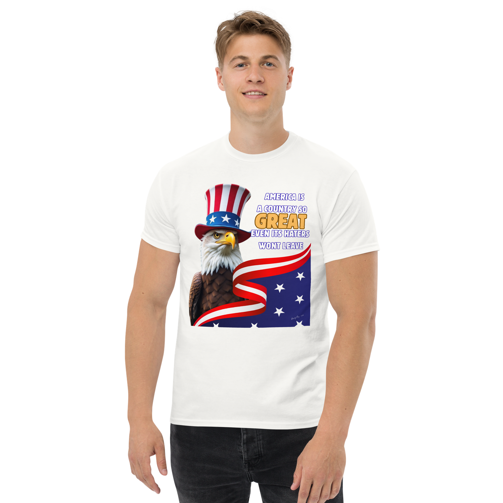 Rowdy Boy "America, A Country So GREAT Even It's Haters Won't Leave" Unisex Classic Tee - Image 38