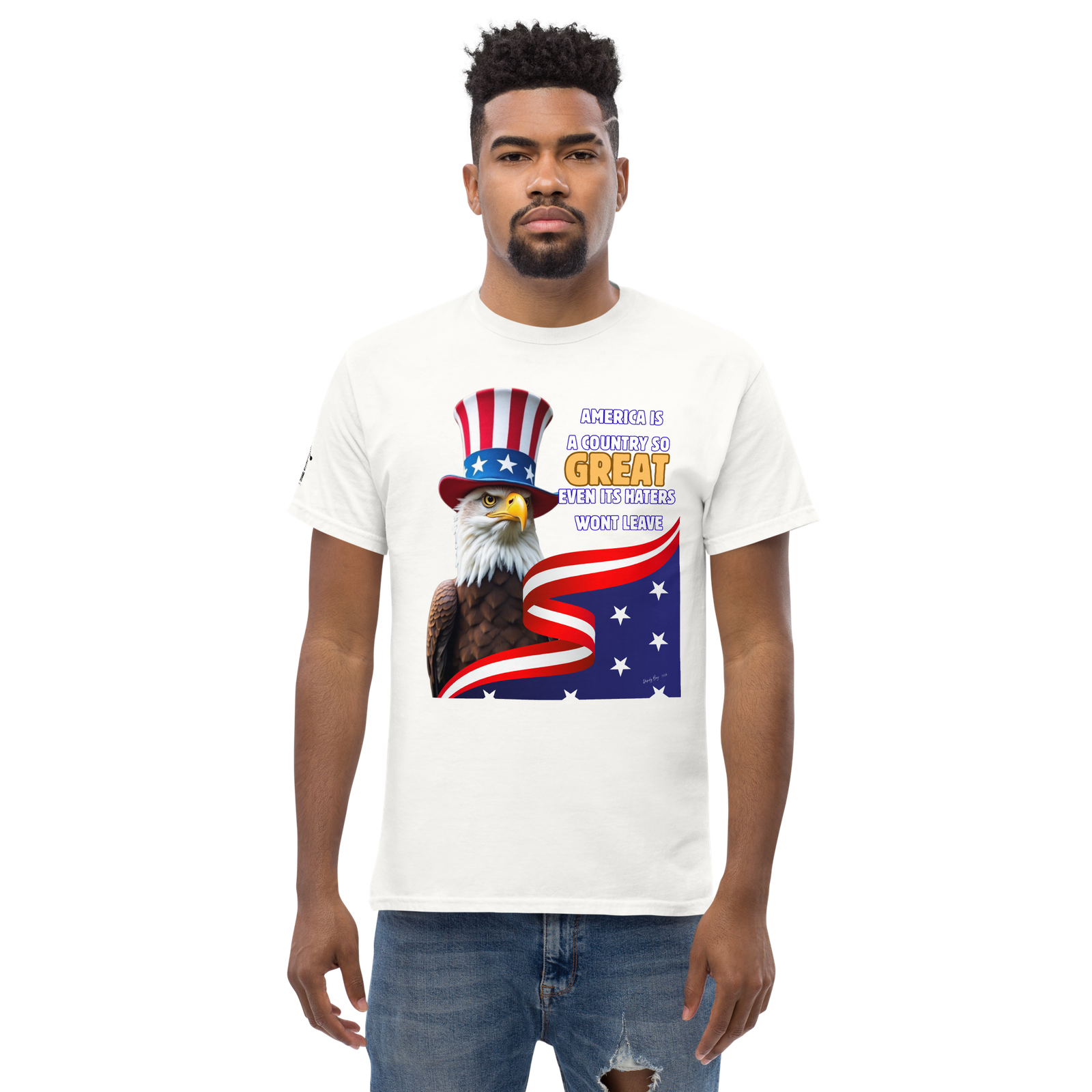 Rowdy Boy "America, A Country So GREAT Even It's Haters Won't Leave" Unisex Classic Tee - Image 39