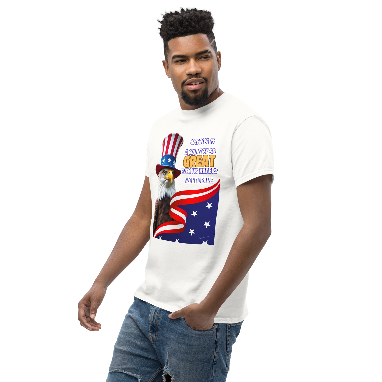 Rowdy Boy "America, A Country So GREAT Even It's Haters Won't Leave" Unisex Classic Tee - Image 33