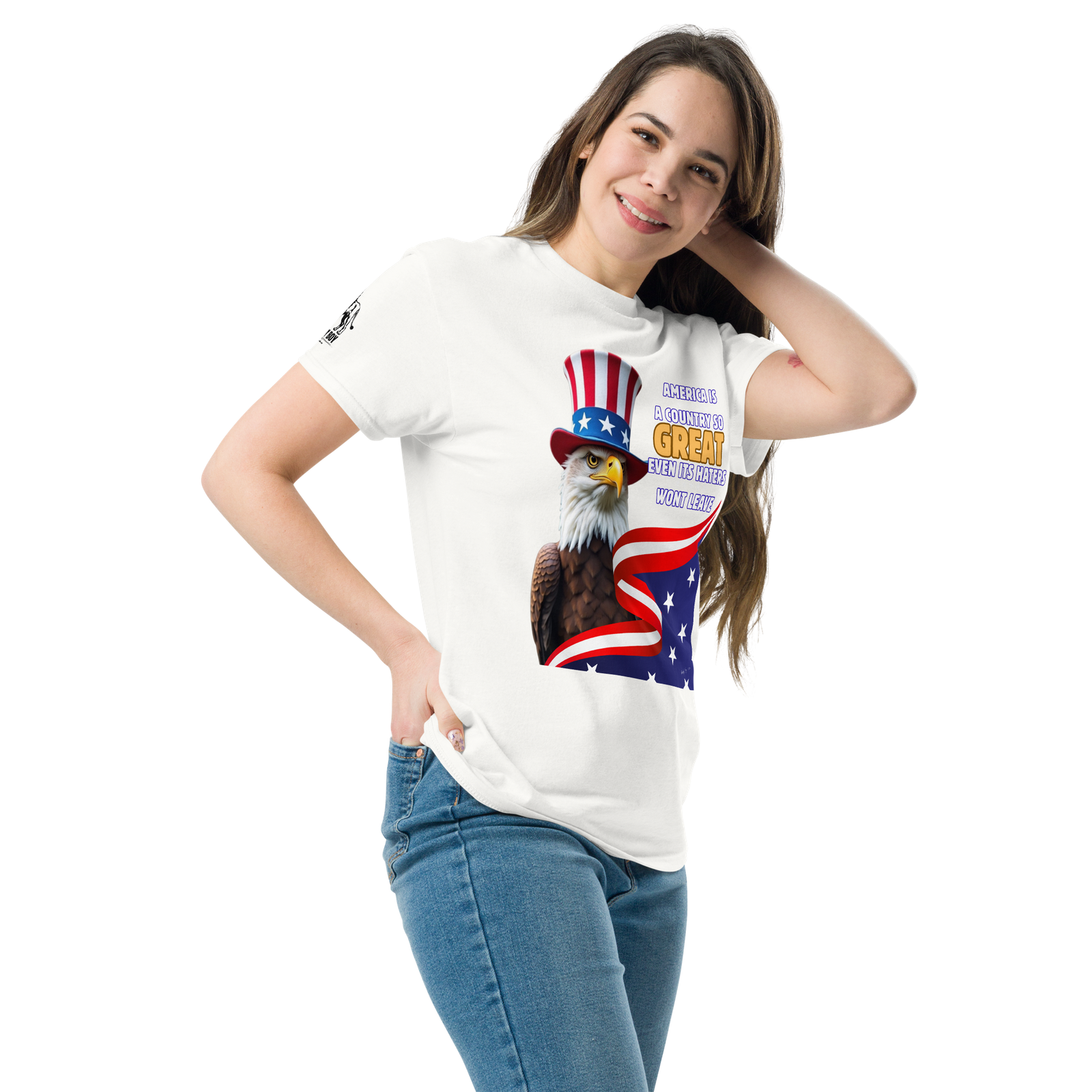 Rowdy Boy "America, A Country So GREAT Even It's Haters Won't Leave" Unisex Classic Tee - Image 35