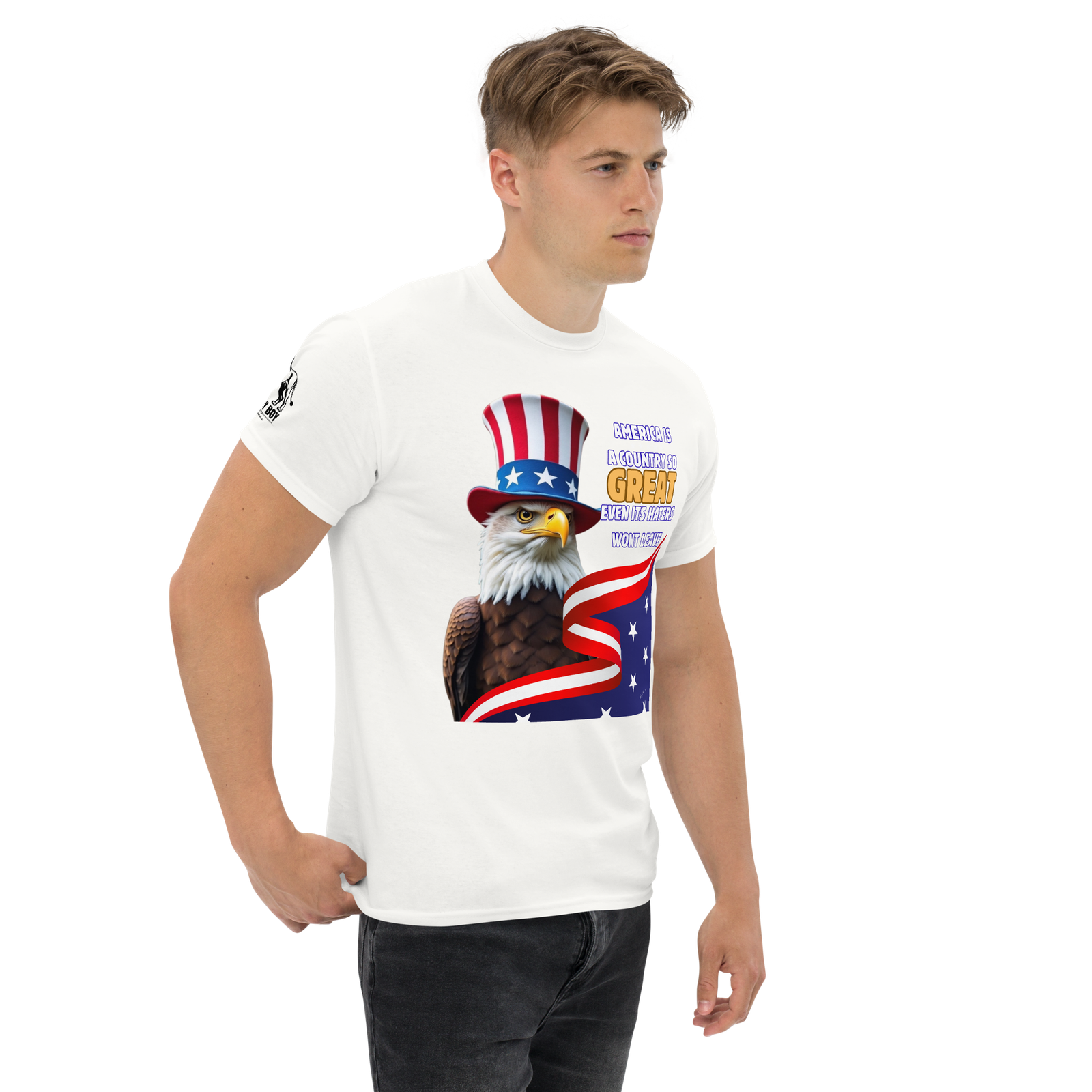 Rowdy Boy "America, A Country So GREAT Even It's Haters Won't Leave" Unisex Classic Tee - Image 28