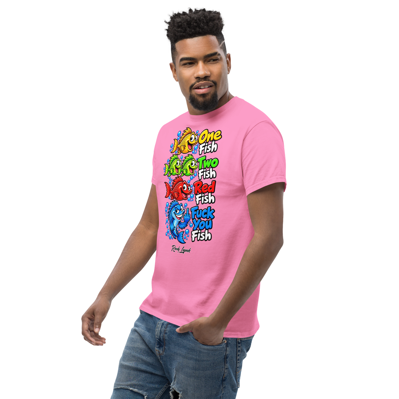 Rowdy Legends Funny "Fuck You Fish" Unisex Classic Tee - Image 55