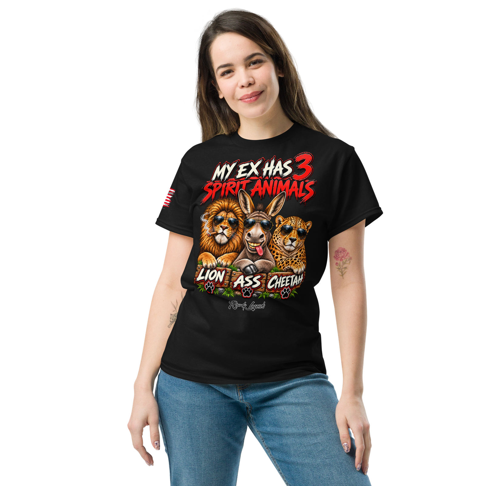 Rowdy Legends "My Ex's 3 Animal Spirits" Unisex Classic Tee - Image 10