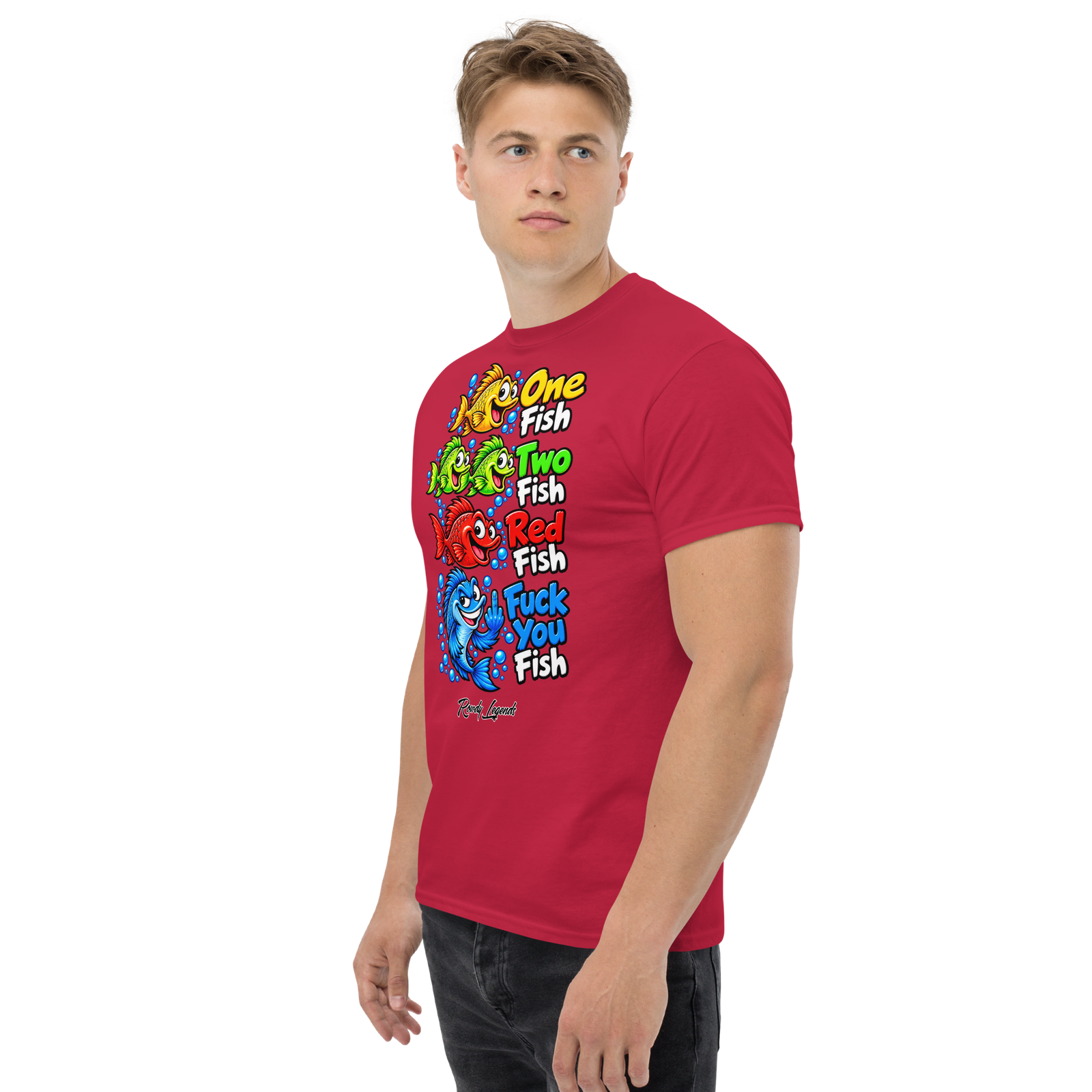 Rowdy Legends Funny "Fuck You Fish" Unisex Classic Tee - Image 4