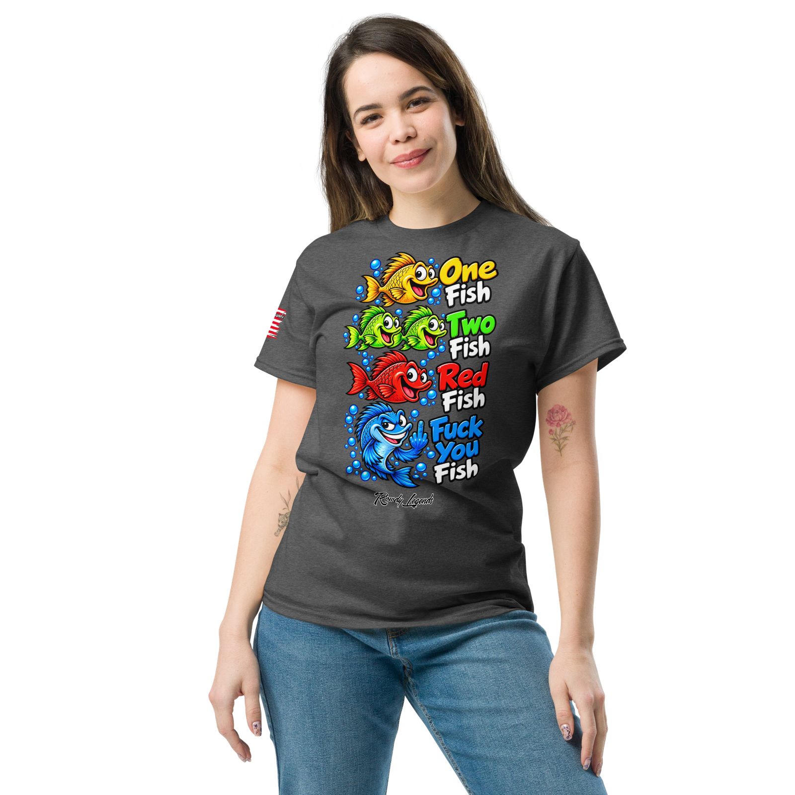 Rowdy Legends Funny "Fuck You Fish" Unisex Classic Tee - Image 22