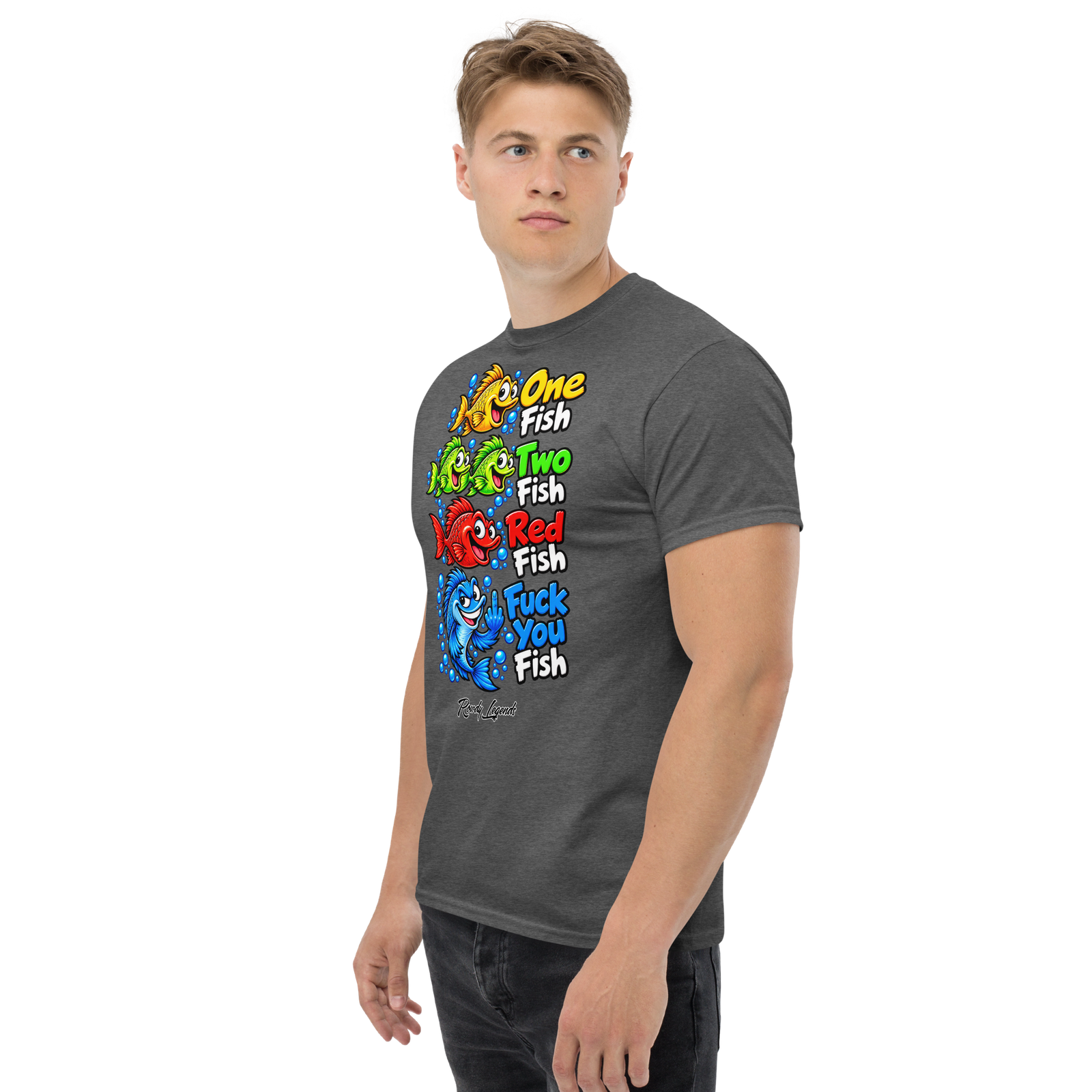 Rowdy Legends Funny "Fuck You Fish" Unisex Classic Tee - Image 16