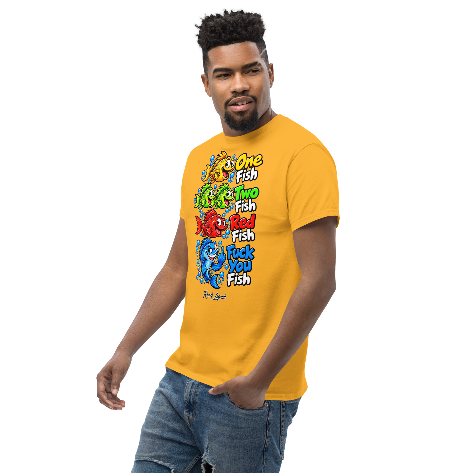 Rowdy Legends Funny "Fuck You Fish" Unisex Classic Tee - Image 67