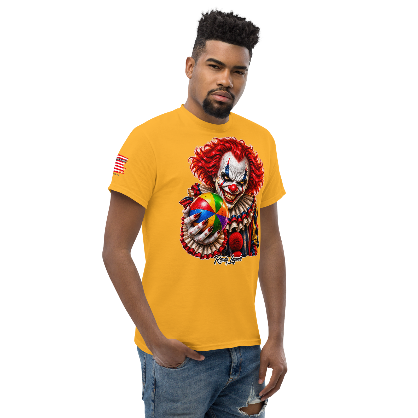 Rowdy Legends "Clown Holding A Colorful Ball" Unisex Classic Tee - Image 29