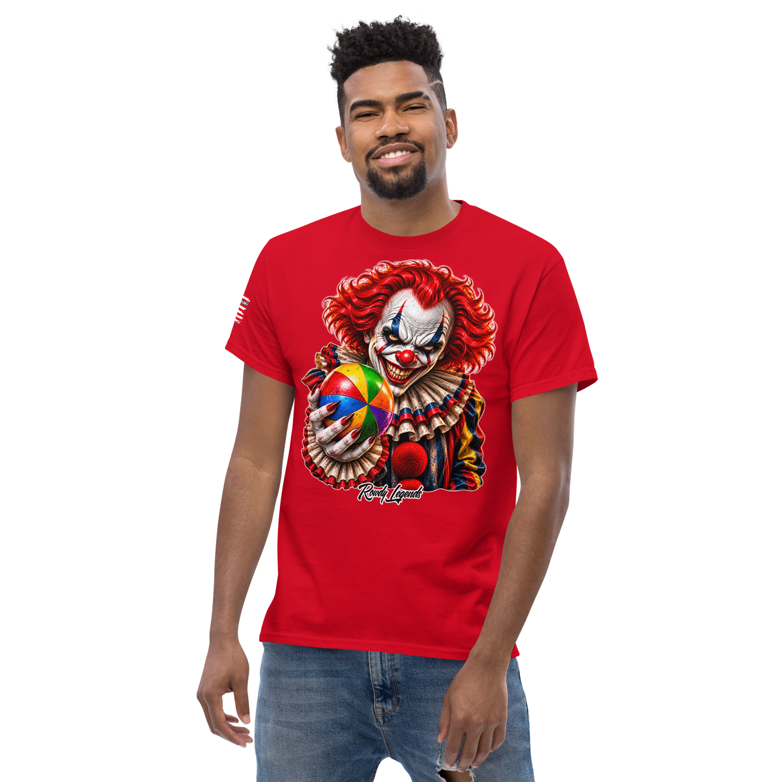 Rowdy Legends "Clown Holding A Colorful Ball" Unisex Classic Tee - Image 25