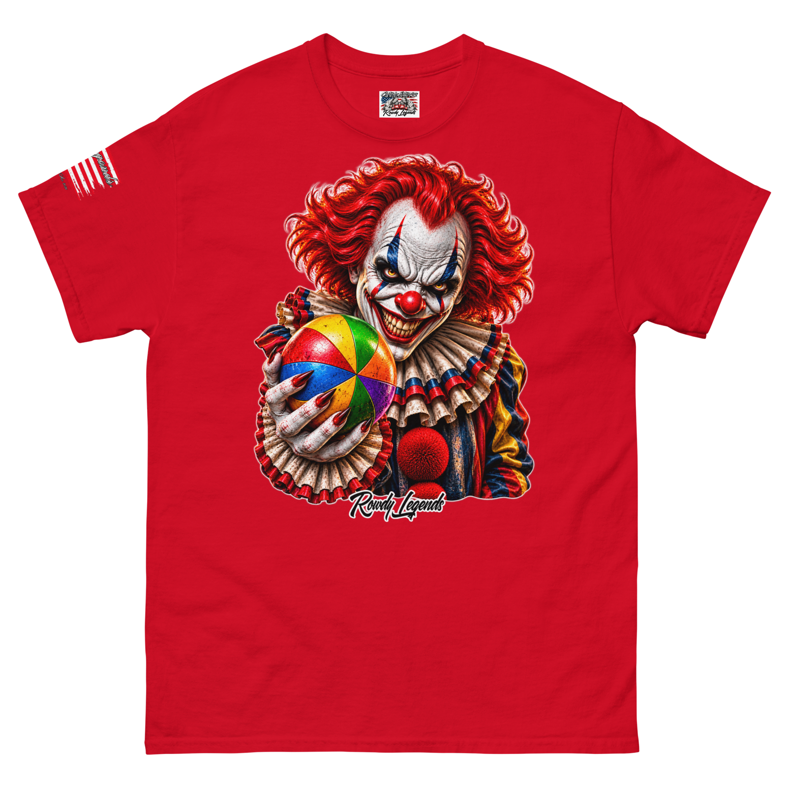Rowdy Legends "Clown Holding A Colorful Ball" Unisex Classic Tee