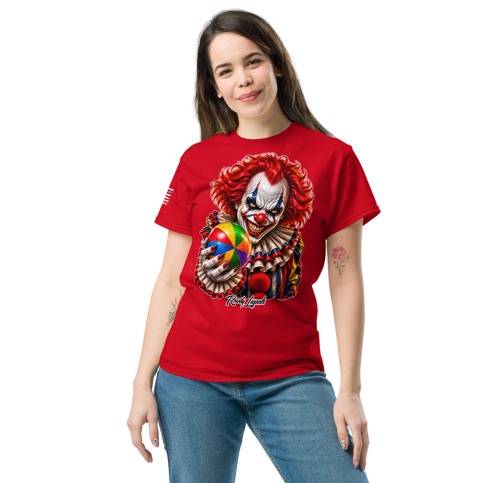 Rowdy Legends "Clown Holding A Colorful Ball" Unisex Classic Tee - Image 22