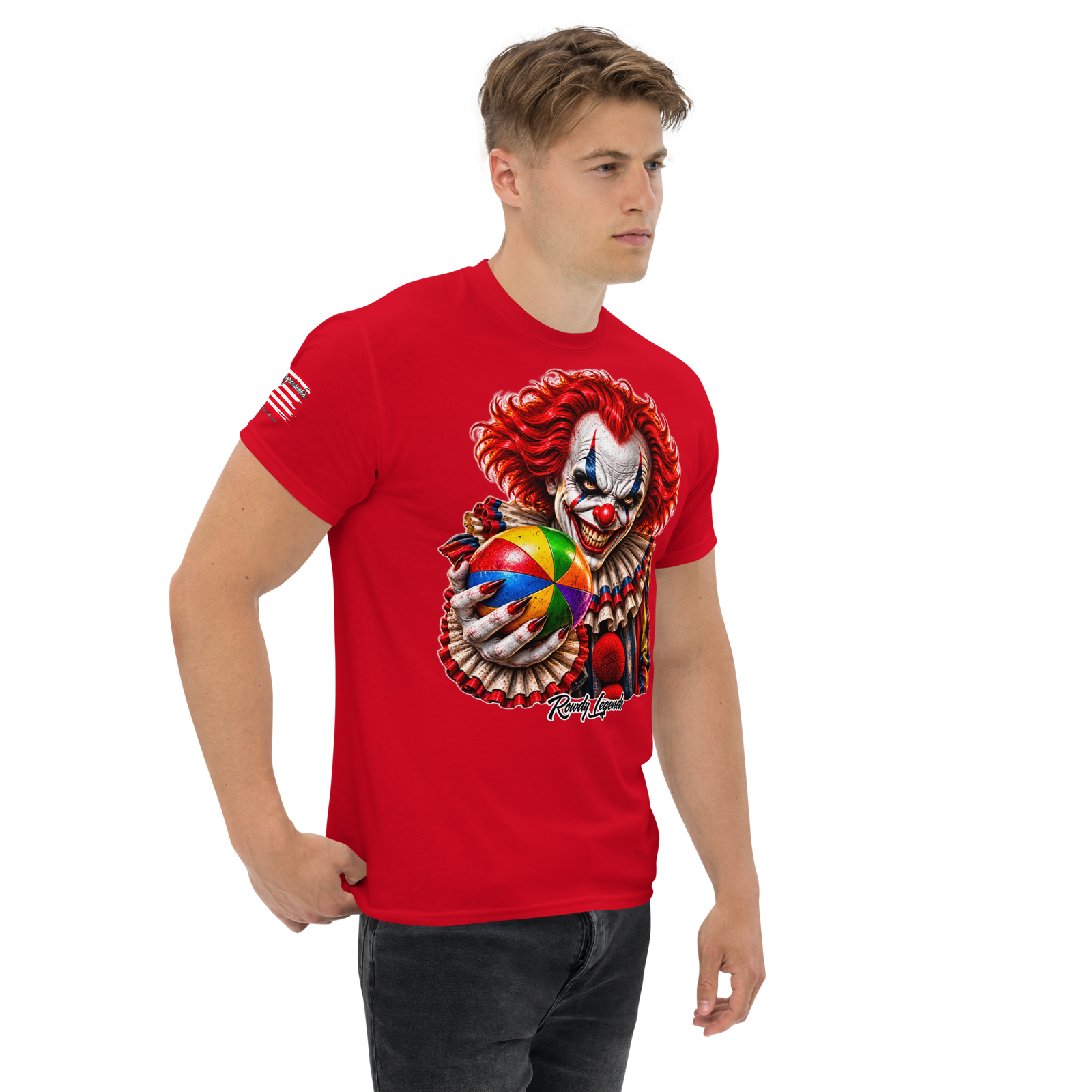 Rowdy Legends "Clown Holding A Colorful Ball" Unisex Classic Tee - Image 14