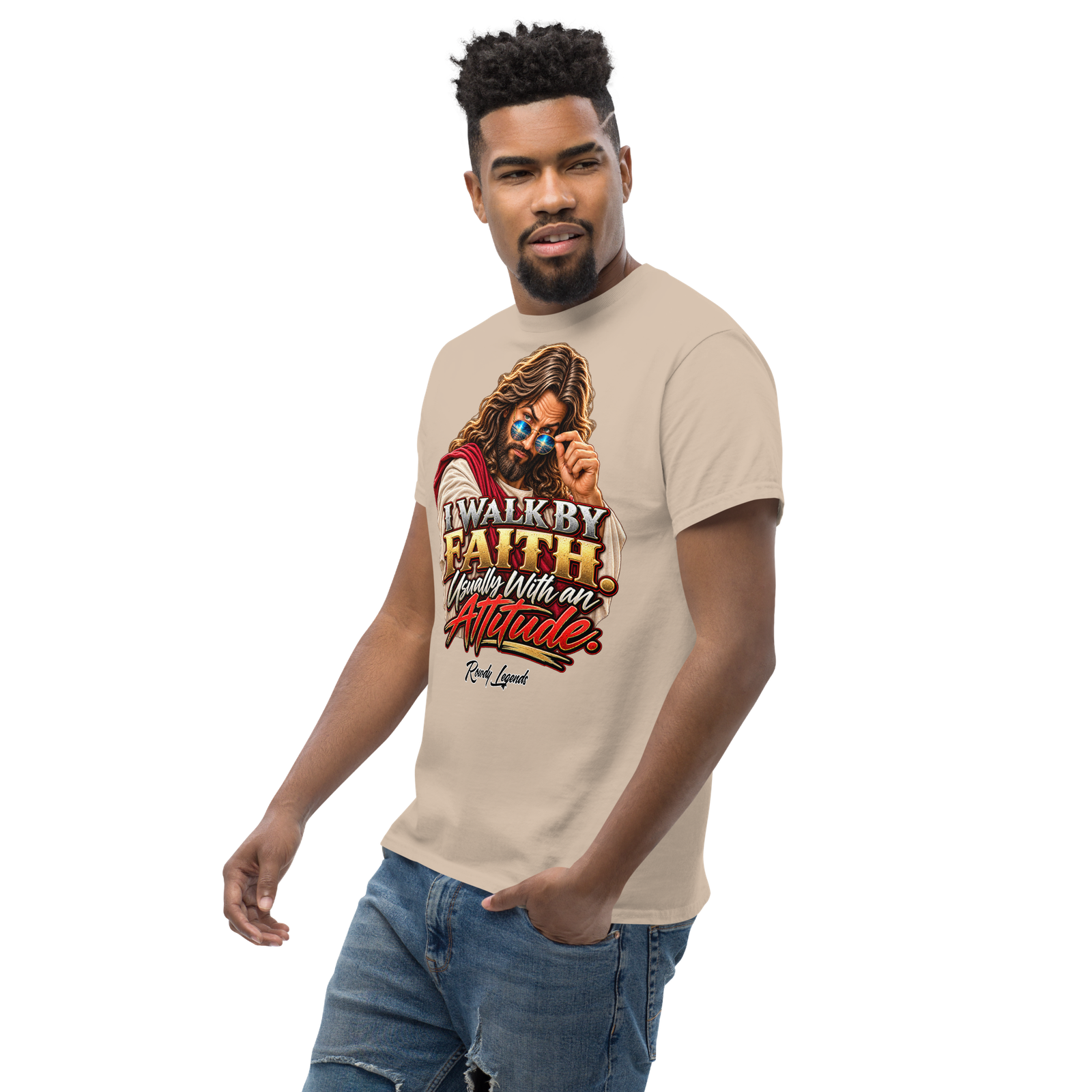 Rowdy Legends "Walk By Faith" Unisex Classic Tee - Image 79