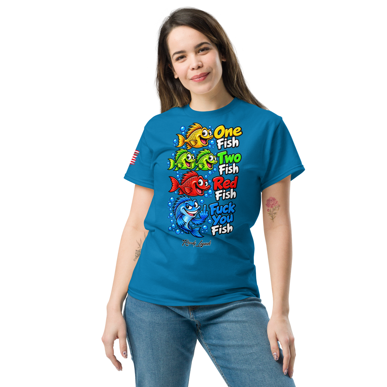 Rowdy Legends Funny "Fuck You Fish" Unisex Classic Tee - Image 27