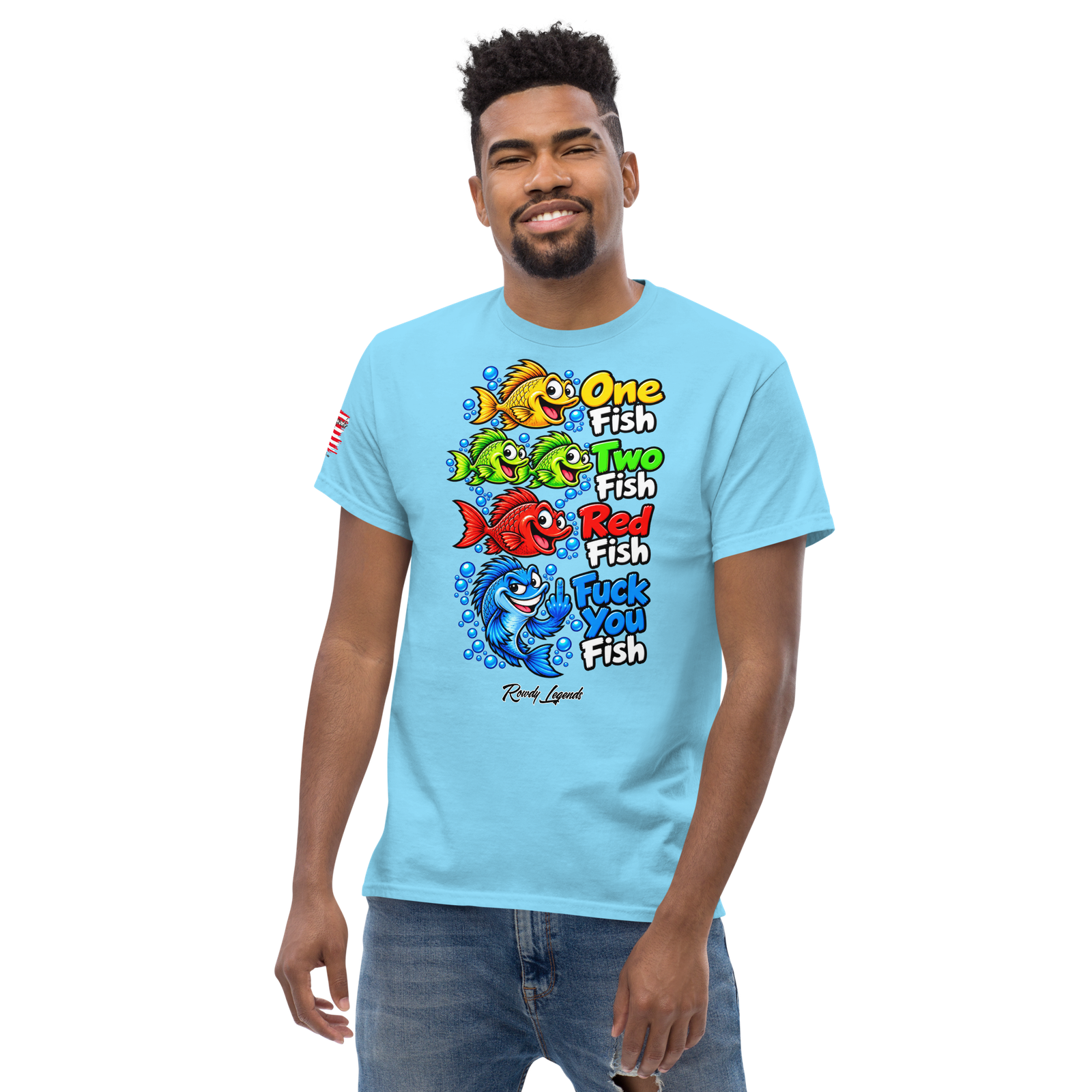 Rowdy Legends Funny "Fuck You Fish" Unisex Classic Tee - Image 85