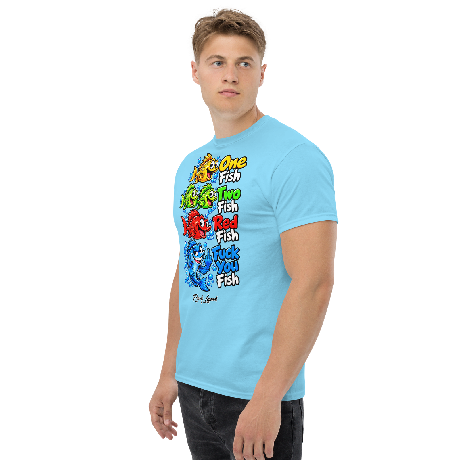 Rowdy Legends Funny "Fuck You Fish" Unisex Classic Tee - Image 75