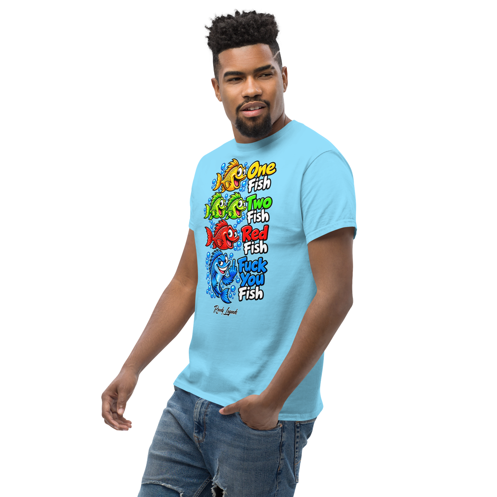 Rowdy Legends Funny "Fuck You Fish" Unisex Classic Tee - Image 79