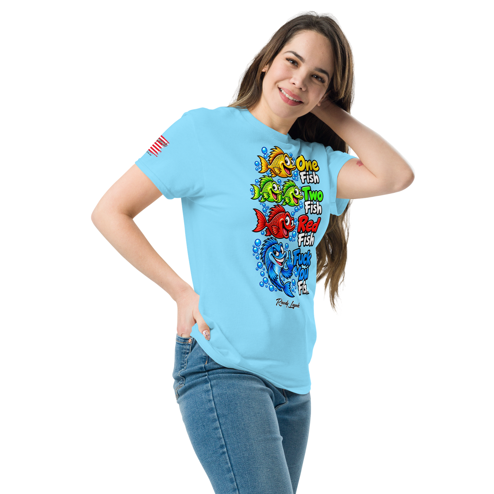 Rowdy Legends Funny "Fuck You Fish" Unisex Classic Tee - Image 81