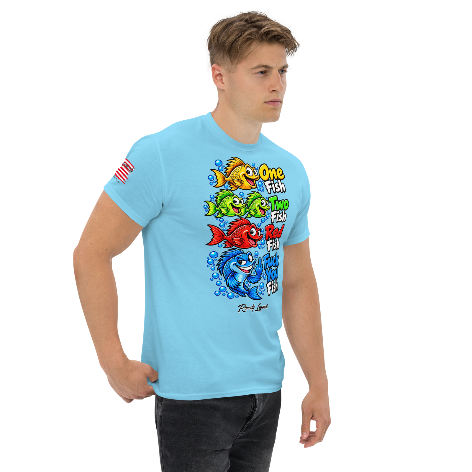 Rowdy Legends Funny "Fuck You Fish" Unisex Classic Tee - Image 76