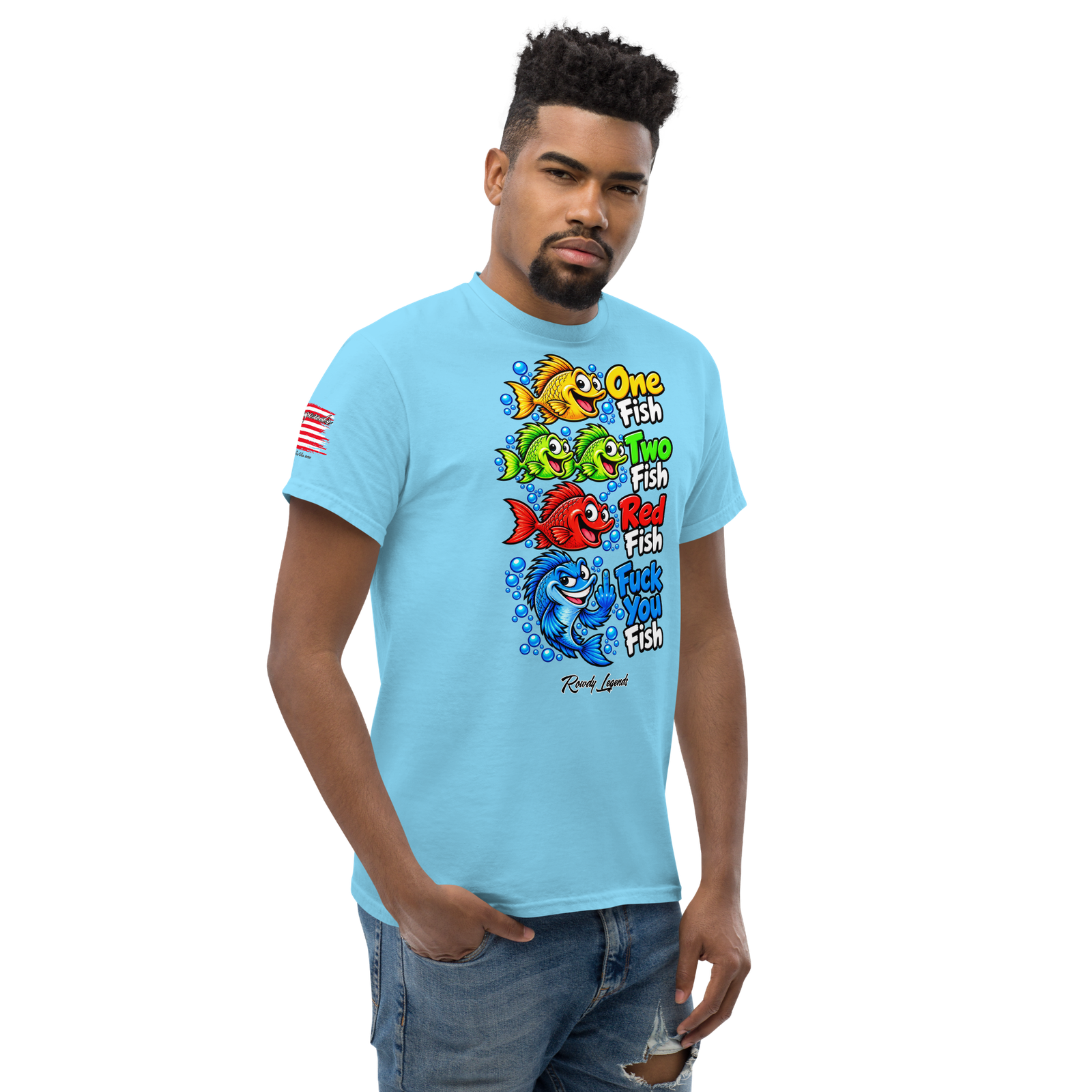 Rowdy Legends Funny "Fuck You Fish" Unisex Classic Tee - Image 77
