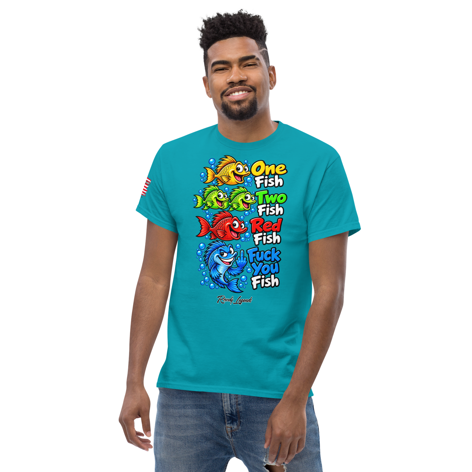 Rowdy Legends Funny "Fuck You Fish" Unisex Classic Tee - Image 46