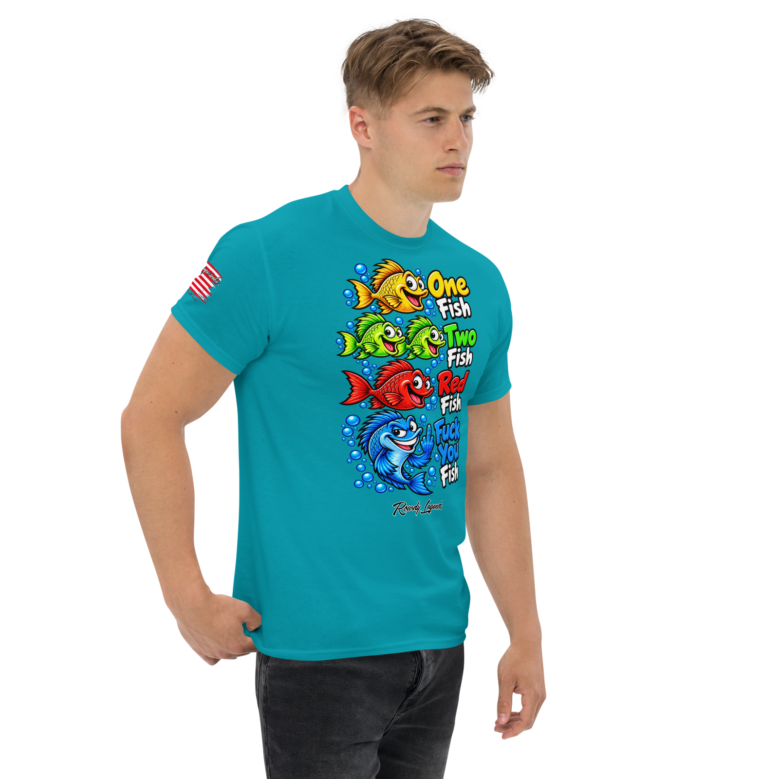 Rowdy Legends Funny "Fuck You Fish" Unisex Classic Tee - Image 42