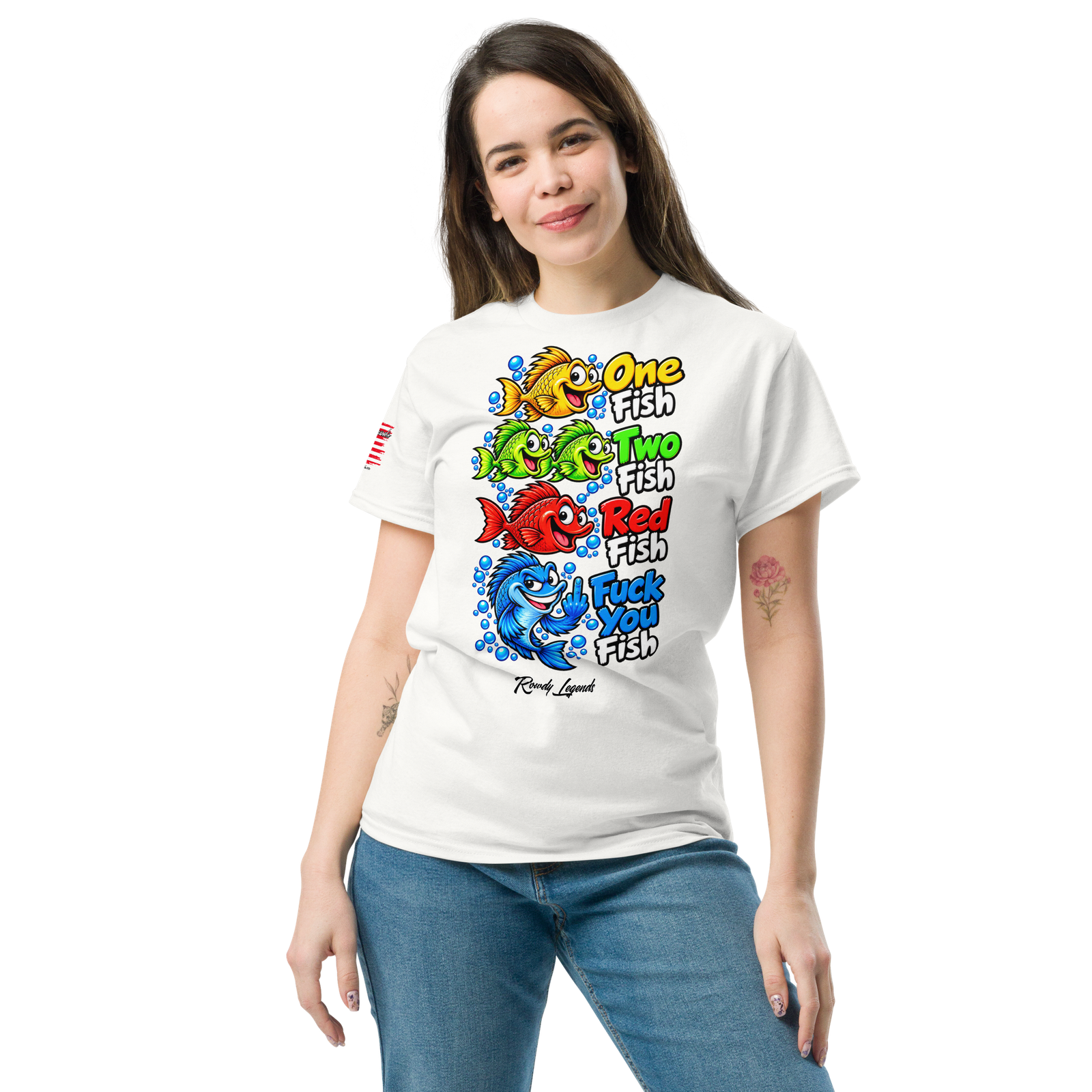 Rowdy Legends Funny "Fuck You Fish" Unisex Classic Tee - Image 94