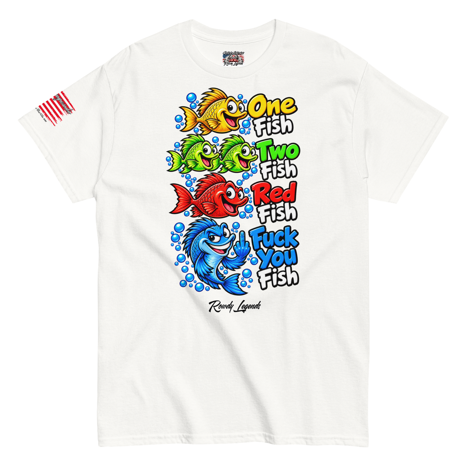 Rowdy Legends Funny "Fuck You Fish" Unisex Classic Tee - Image 95