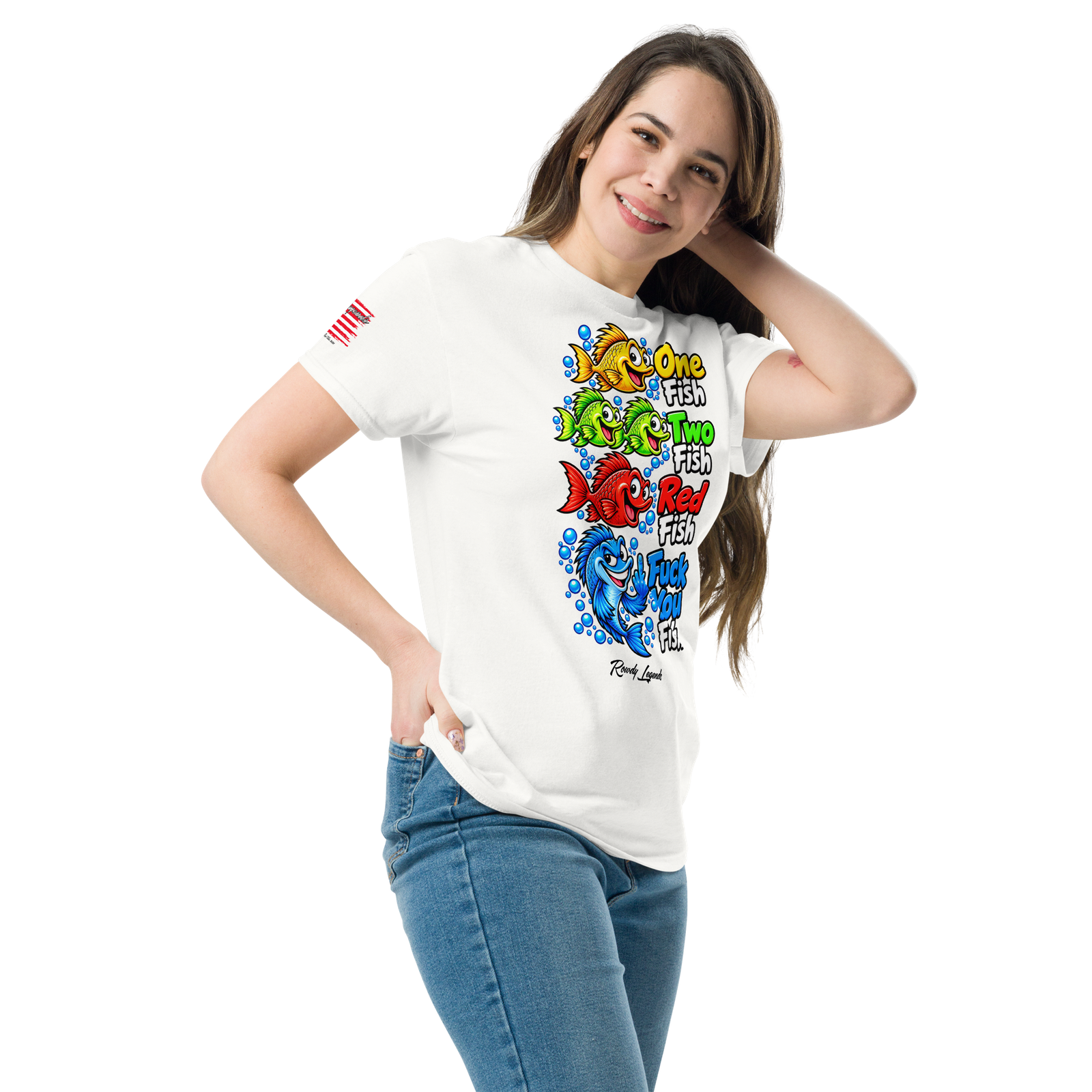 Rowdy Legends Funny "Fuck You Fish" Unisex Classic Tee - Image 93